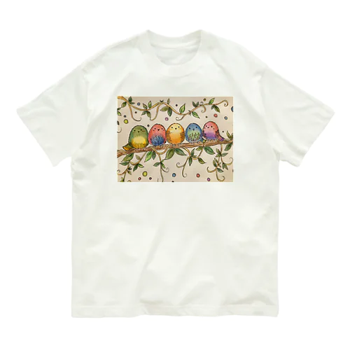 カラフル小鳥 Organic Cotton T-Shirt