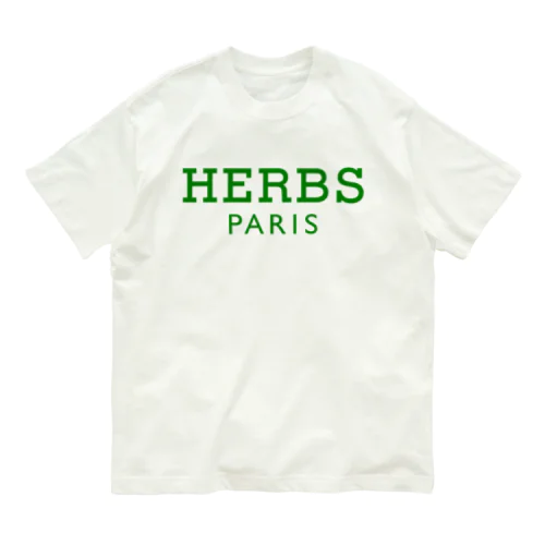 HERBS-ハーブ-グリーンロゴ オーガニックコットンTシャツ