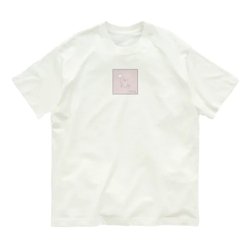 🧸 Bear and heart white balloon . オーガニックコットンTシャツ