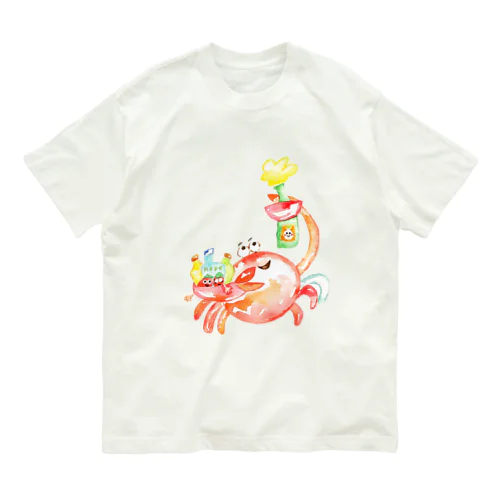 かに座とトマト達 Organic Cotton T-Shirt