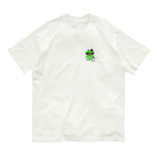 恐竜着ぐるみβ胸ワンポイント(透過) Organic Cotton T-Shirt