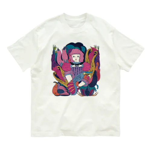 少女とイグアナ オーガニックコットンTシャツ