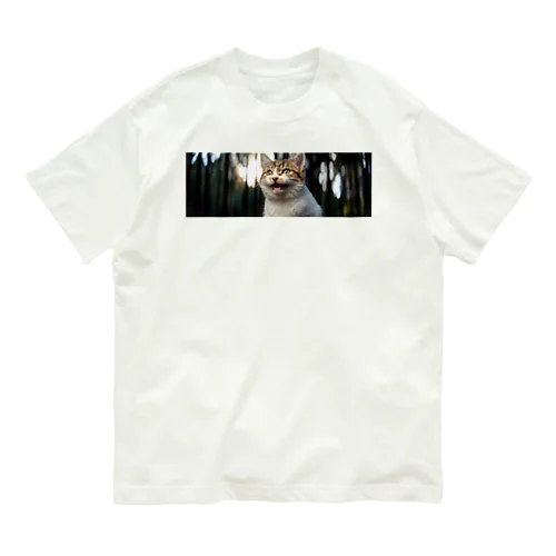 森の中で子猫がニャーン♪ Organic Cotton T-Shirt