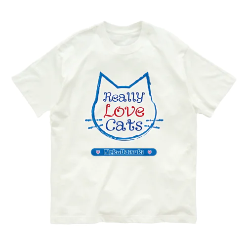 ねこ大好き　ReallyLoveCats オーガニックコットンTシャツ