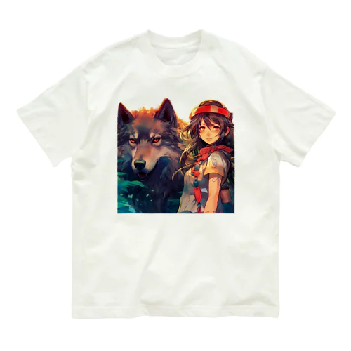 少女とオオカミの森 オーガニックコットンTシャツ