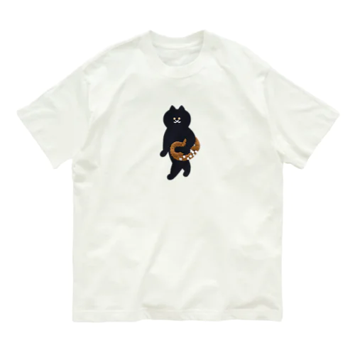 喫茶店の猫（プレッツェルお持ち帰り） Organic Cotton T-Shirt