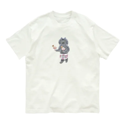 喫茶店の猫（アイスクリームバイトリーダー） Organic Cotton T-Shirt