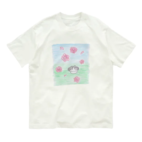 あおによし　八重桜と副店長 Organic Cotton T-Shirt