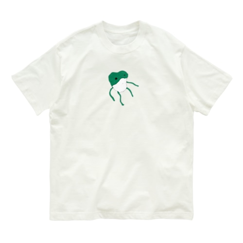 Pompom art 《濃緑カエル》 Organic Cotton T-Shirt