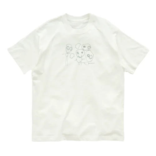 らくがきふぁみりー オーガニックコットンTシャツ