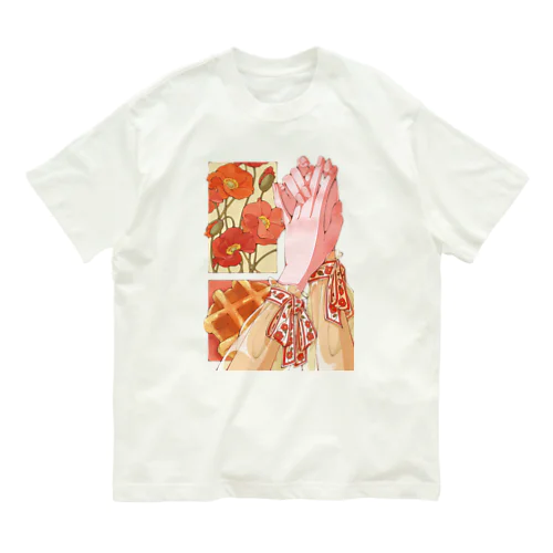 ポピーとワッフルと指先 Organic Cotton T-Shirt