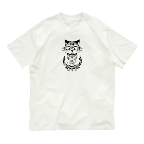 シンプル猫 オーガニックコットンTシャツ