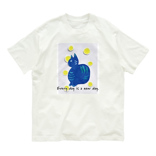 Cat blue  Organic Cotton T-Shirt