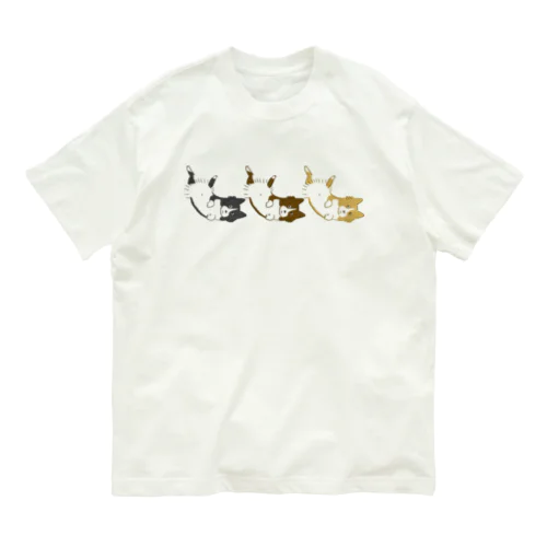 へそてんいぬ(三兄弟) オーガニックコットンTシャツ