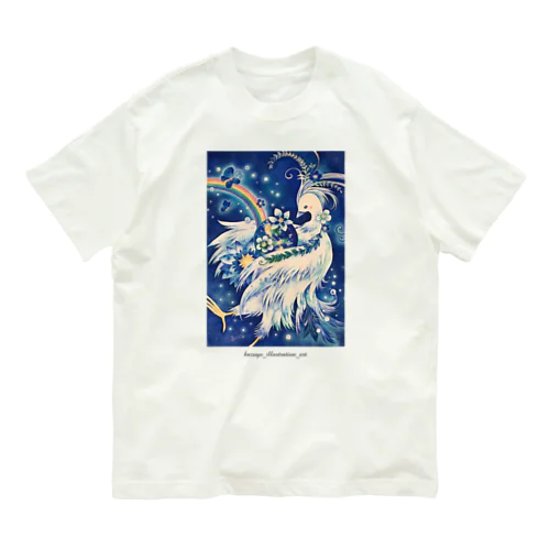 地球を見守る心鳥 オーガニックコットンTシャツ