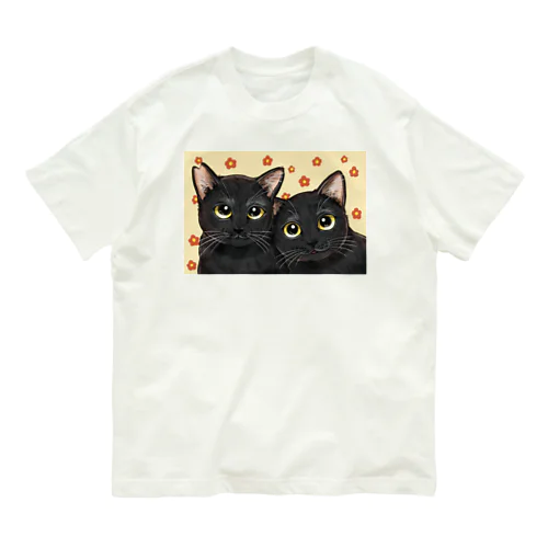 双子の黒猫 オーガニックコットンTシャツ