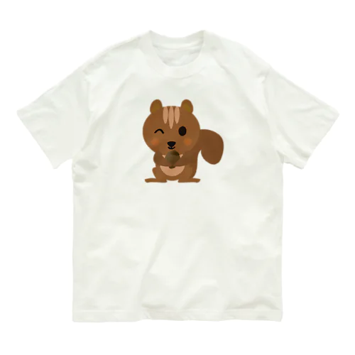 可愛いリスちゃん オーガニックコットンTシャツ