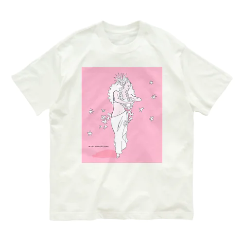 タヒチアンダンサー（ピンク）｜Ori Tahiti Lady Organic Cotton T-Shirt