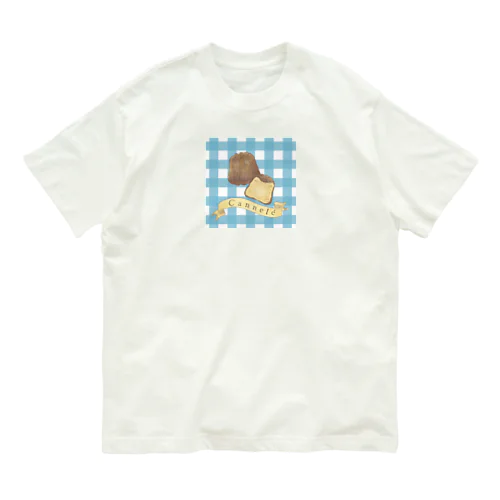 カヌレ　ブルーギンガムチェック オーガニックコットンTシャツ