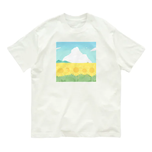 ひまわり畑 オーガニックコットンTシャツ