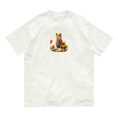 柴犬の花屋v2 オーガニックコットンTシャツ