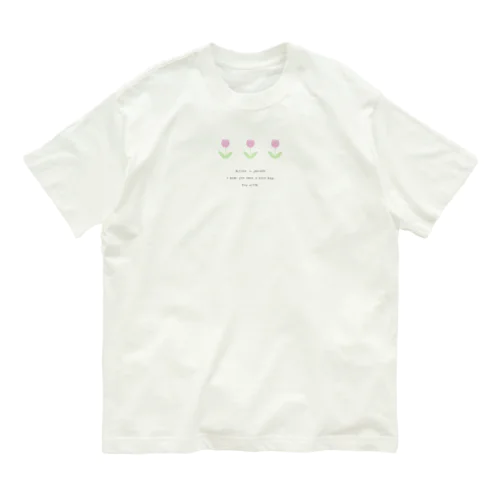 並んだチューリップ . オーガニックコットンTシャツ