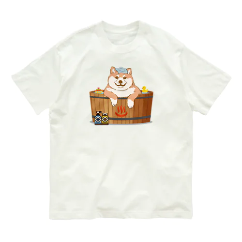 しばいぬ温泉最高くん オーガニックコットンTシャツ