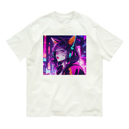 パンクビビッド・ピエロキャット kAsumI オーガニックコットンTシャツ