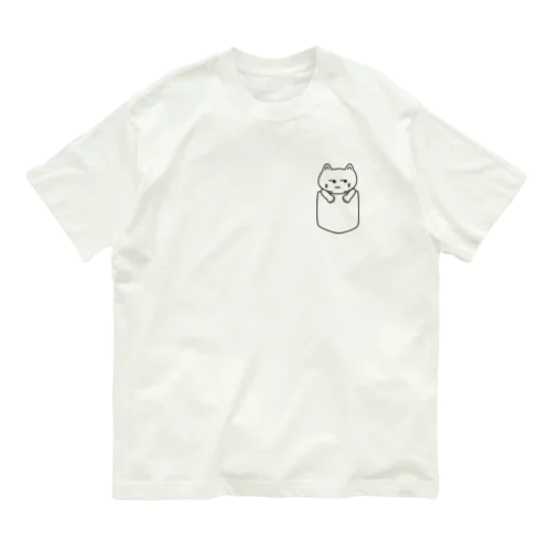 ポケット猫 オーガニックコットンTシャツ