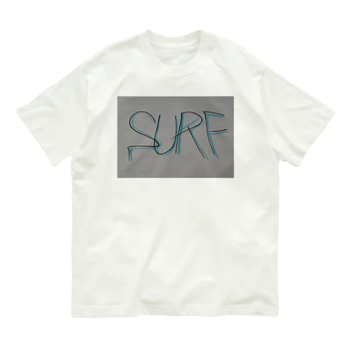 SURF 文字(青影) Organic Cotton T-Shirt