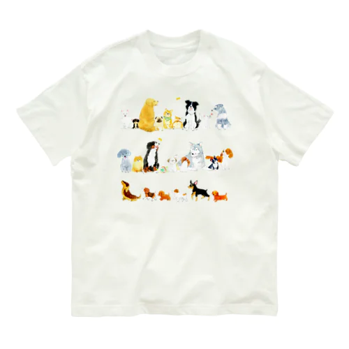 わんわん大集合（えがしらみちこ） Organic Cotton T-Shirt