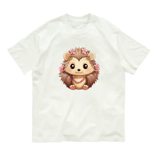 可愛いハリネズミ オーガニックコットンTシャツ