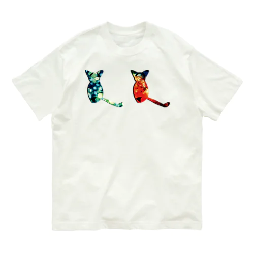 青い猫赤い猫 Organic Cotton T-Shirt