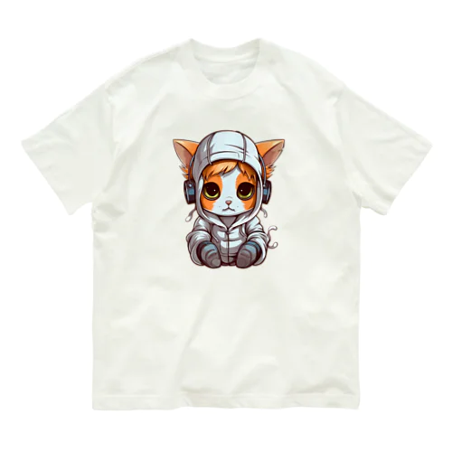 パーカーを着ているネコちゃん Organic Cotton T-Shirt