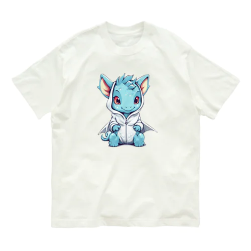 パーカーを着ているドラゴン オーガニックコットンTシャツ