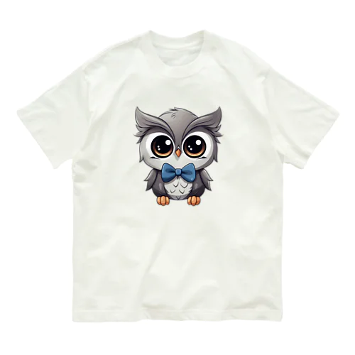 蝶ネクタイをしたフクロウ Organic Cotton T-Shirt