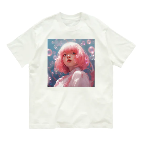 ピンクな女子 Organic Cotton T-Shirt