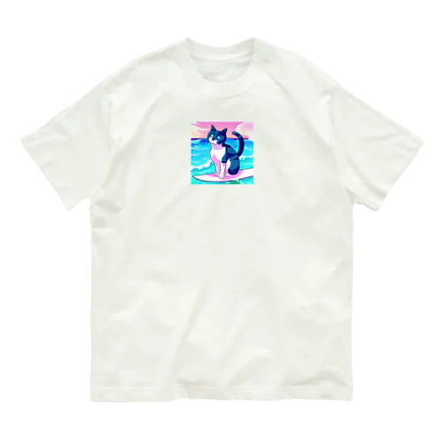 サーフィンネコ オーガニックコットンTシャツ