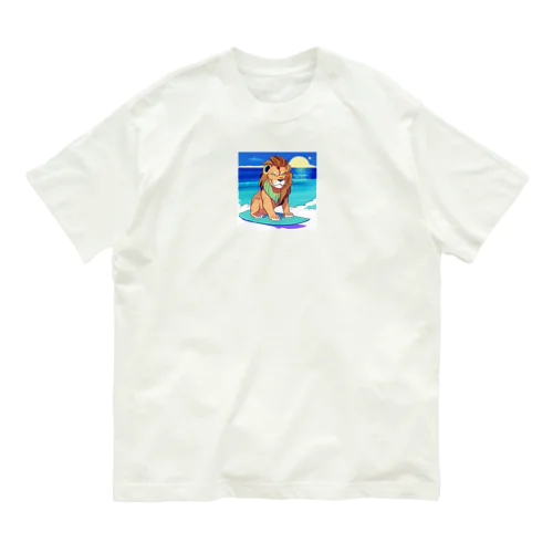 波乗りのライオン Organic Cotton T-Shirt