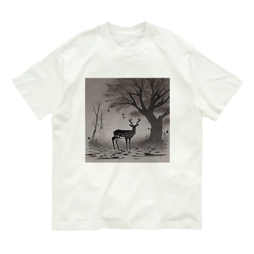 鹿と枯れ葉 Organic Cotton T-Shirt