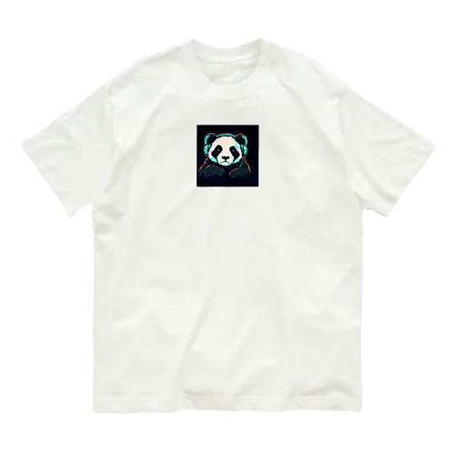 Headphones & Pandas（ヘッドホン & パンダ） オーガニックコットンTシャツ