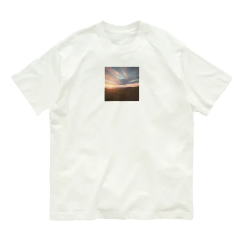 空《夕日》 オーガニックコットンTシャツ