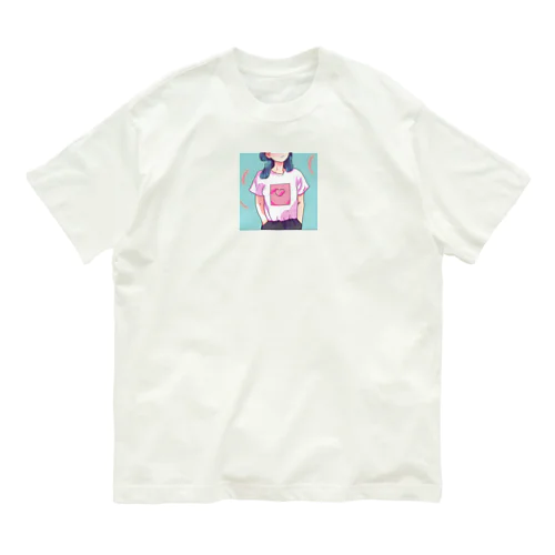 可愛いにこちゃん オーガニックコットンTシャツ