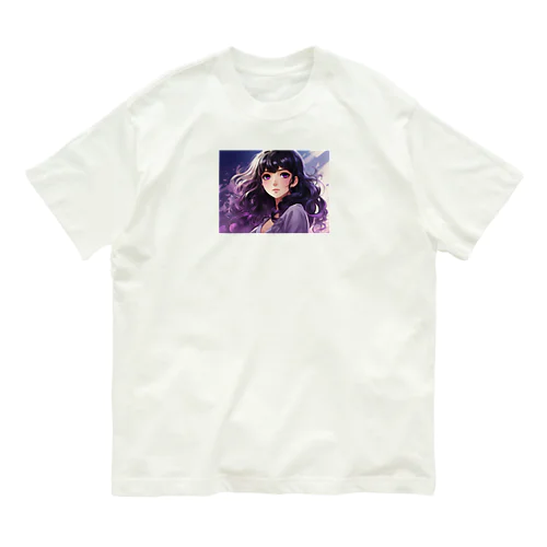 すみれ色の少女 オーガニックコットンTシャツ