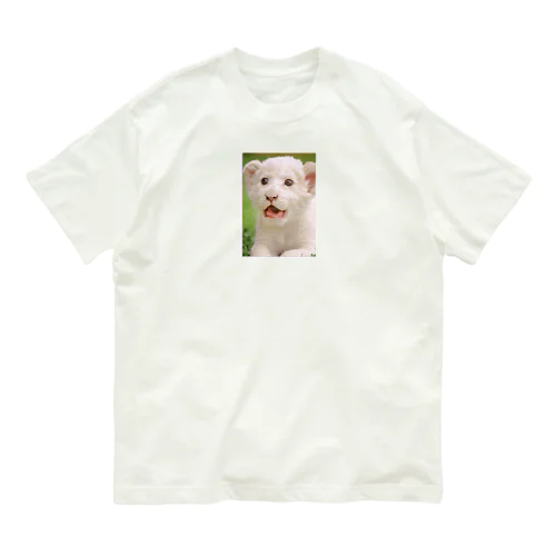 やんちゃなホワイトライオン Organic Cotton T-Shirt