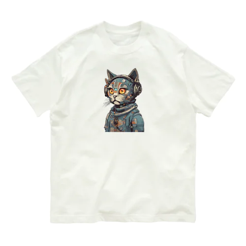 ロボネコ オーガニックコットンTシャツ