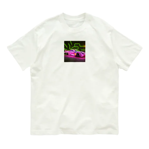 ネオンライトのスポーツカー Organic Cotton T-Shirt