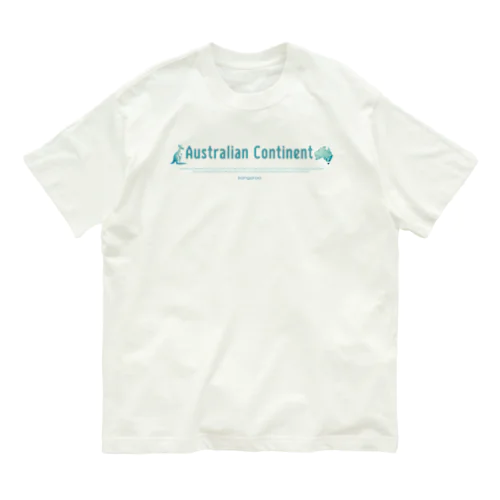 オーストラリア大陸とカンガルー オーガニックコットンTシャツ