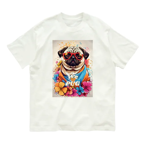 We♥PUG　色彩（パグ大好き！） オーガニックコットンTシャツ