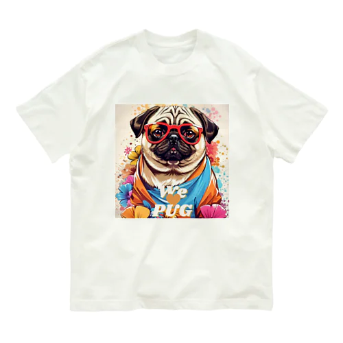 We♥PUG　色彩（パグ大好き！） オーガニックコットンTシャツ